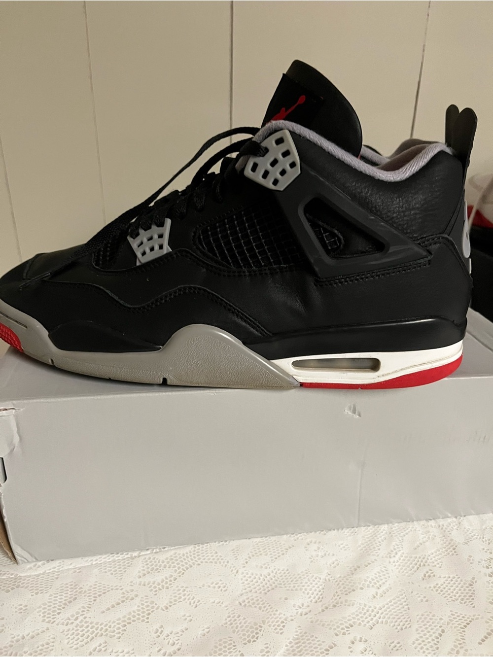 Nike Black/Red Air Jordan 4 Low-Top Sneaker